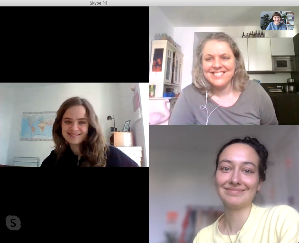 Core project members in a Skype talk 